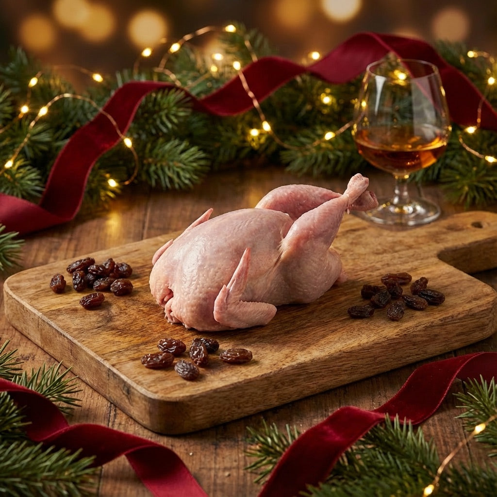 La Boucherie - Produits de Fête - Caille Label Rouge désossée farcie raisins secs & cognac