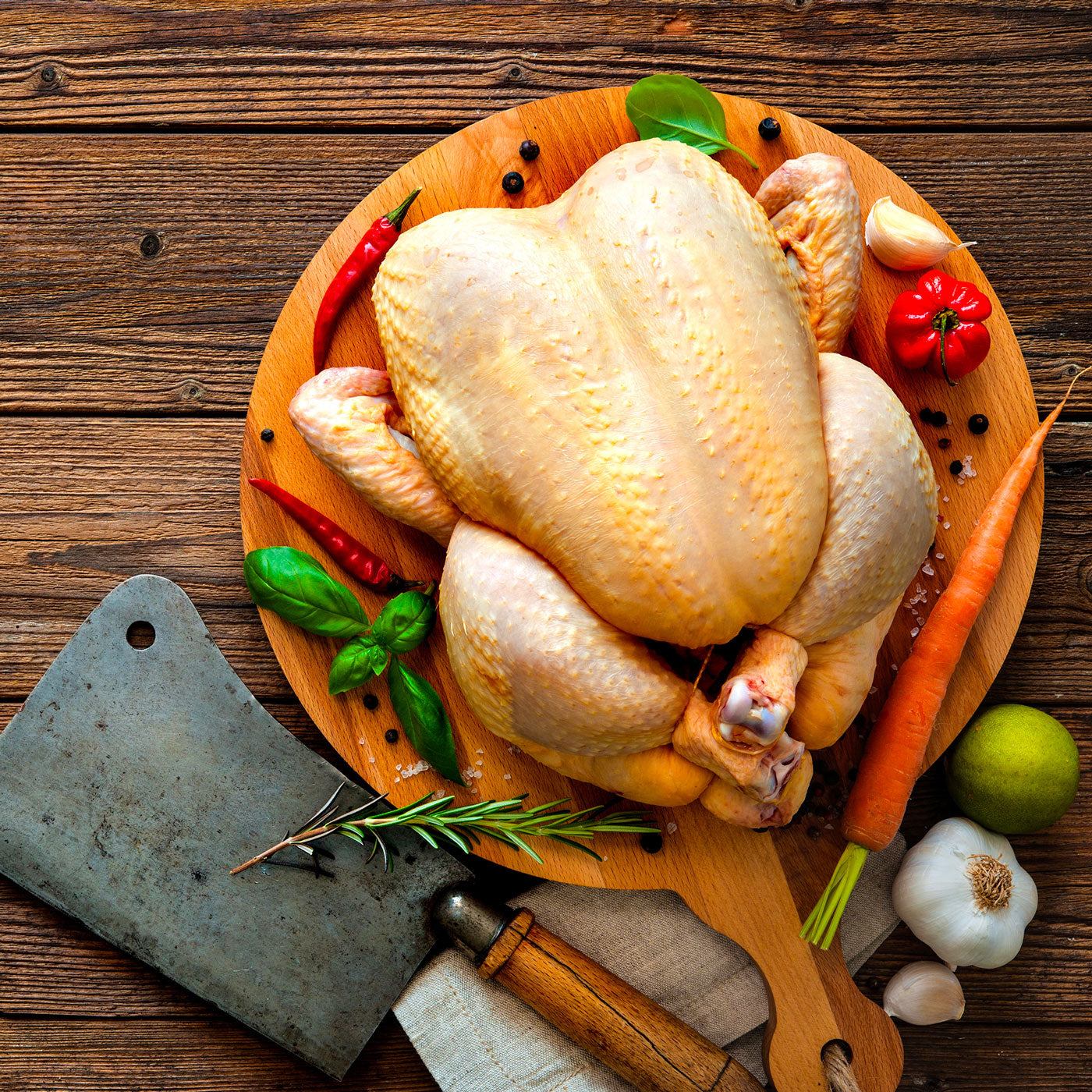 La Boucherie - Feestproducten - Label Rouge boerenkip zonder botten, gevuld met champagne en foie gras